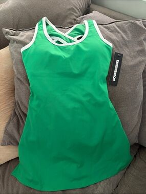 Fashion Nova Green Mini Dress with White Trim